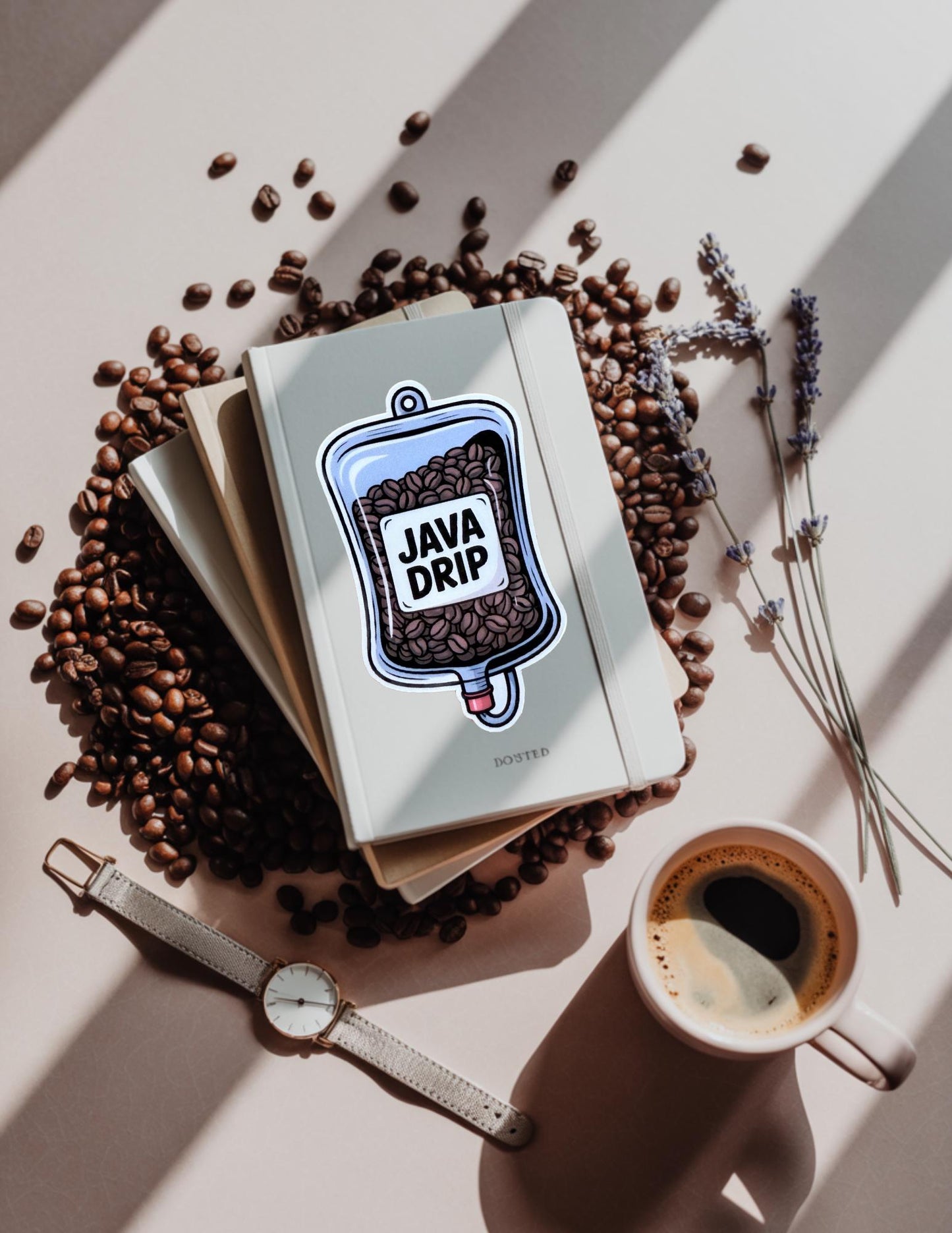 Java Drip Sticker – Coffee Lover Vinyl Decal for Laptops, Water Bottles & Journals - The Sticker Era
