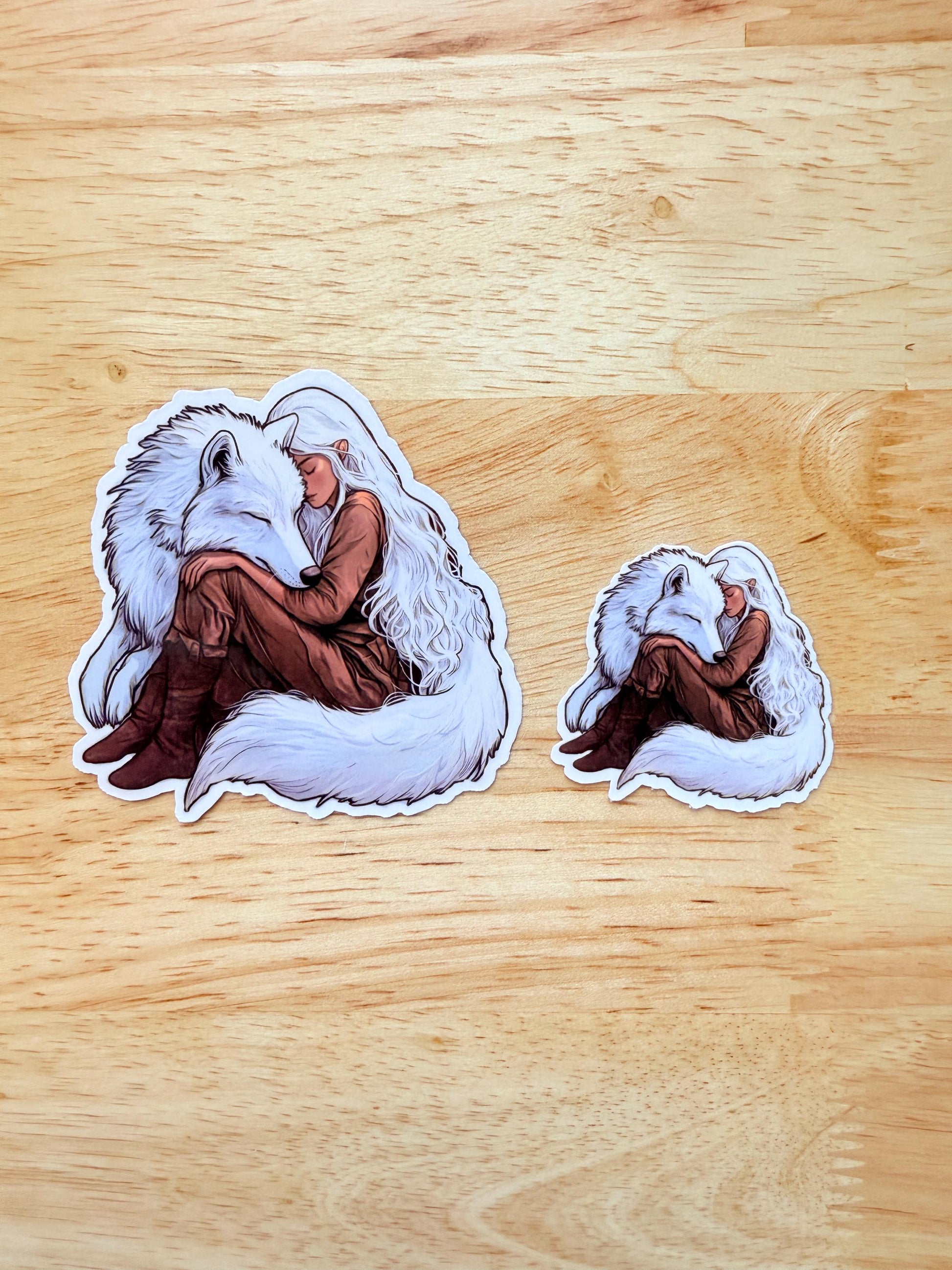 Sarah J Maas inspired wolf sticker styled flat lay vinyl decal by The Sticker Era
