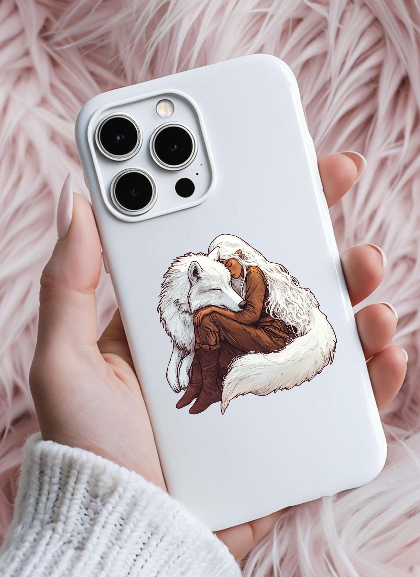Throne of Glass wolf vinyl sticker on phone case bookish decal by The Sticker Era