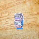 Book Hoarder Sticker | Book Stack Vinyl Decal by The Sticker Era
