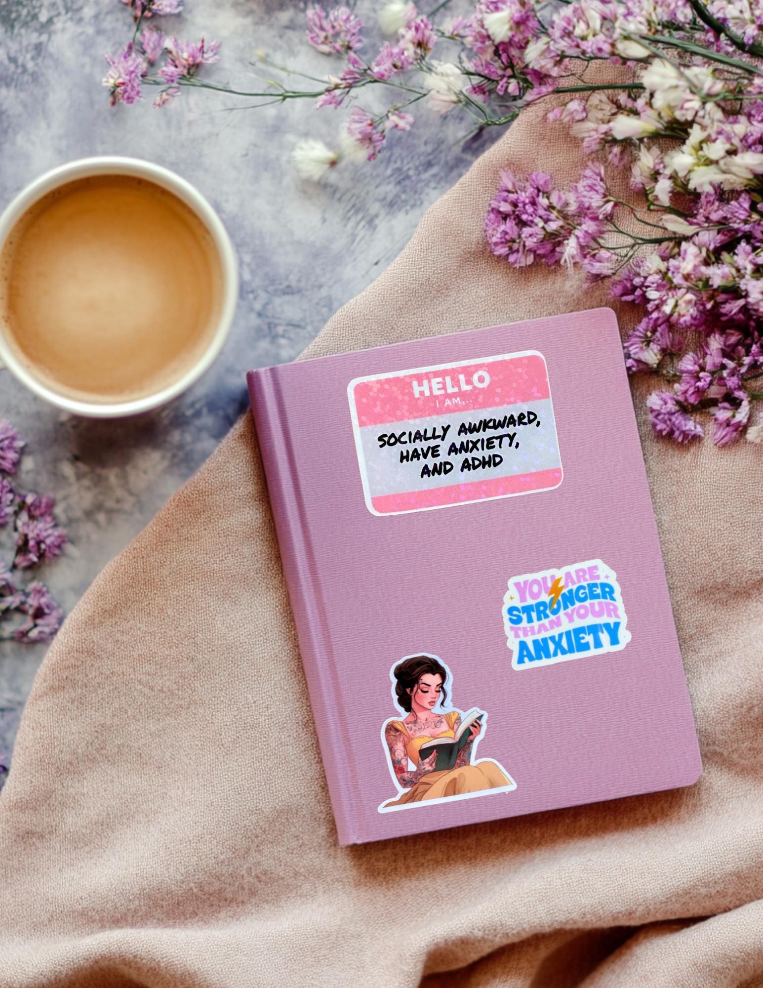 Socially Awkward Sticker – Funny ADHD & Anxiety Vinyl Decal for Journals, Laptops | Neurodivergent Babes - The Sticker Era