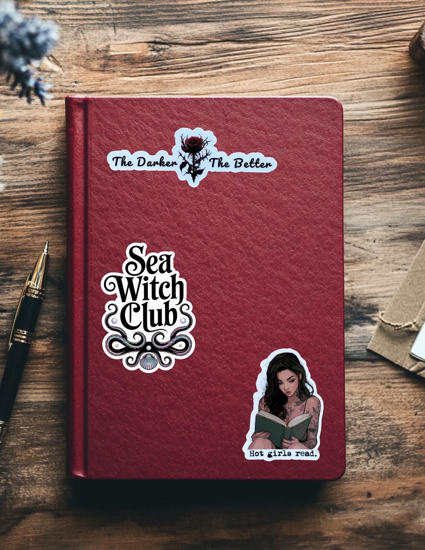 The Darker the Better Sticker – Gothic Rose Vinyl Decal with Thorny Aesthetic for Journals, Laptops & Bookish Vibes - The Sticker Era