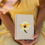 Yellow Hibiscus Sticker | Tropical Floral Vinyl Decal by The Sticker Era