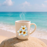 Tropical Plumeria Sticker | Watercolor Floral Vinyl Decal by The Sticker Era