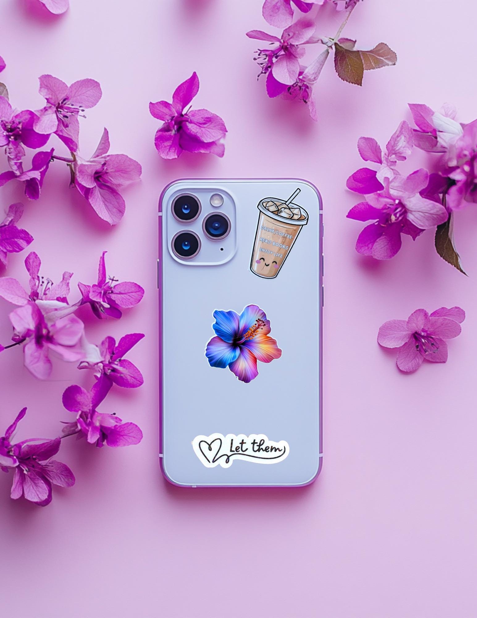 Let Them Inspirational Sticker | Stay Unbothered Vinyl Decal | Mental Health Self-Care Reminder | Positive Affirmation Laptop Water Bottle Sticker - The Sticker Era