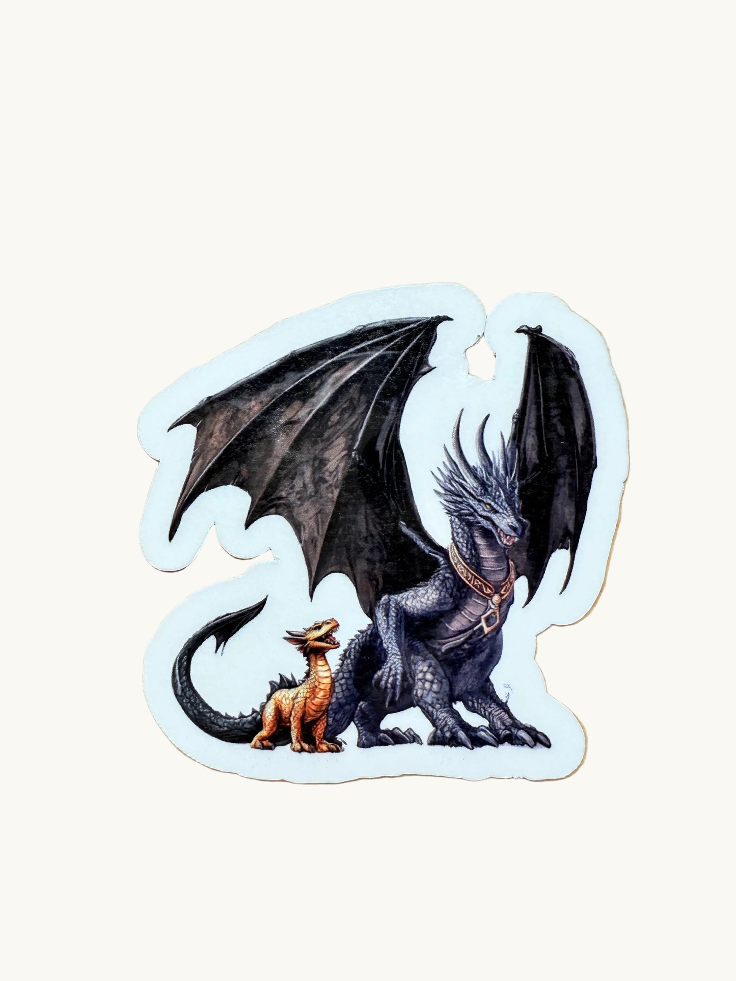 Fourth Wing dragon duo Tairn Andarna bonded dragons vinyl sticker by The Sticker Era