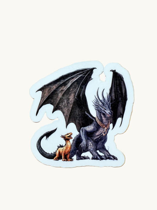 Tairn and Andarna Sticker – Fourth Wing Romantasy Vinyl Decal for Book Lovers & Fantasy Fans - The Sticker Era