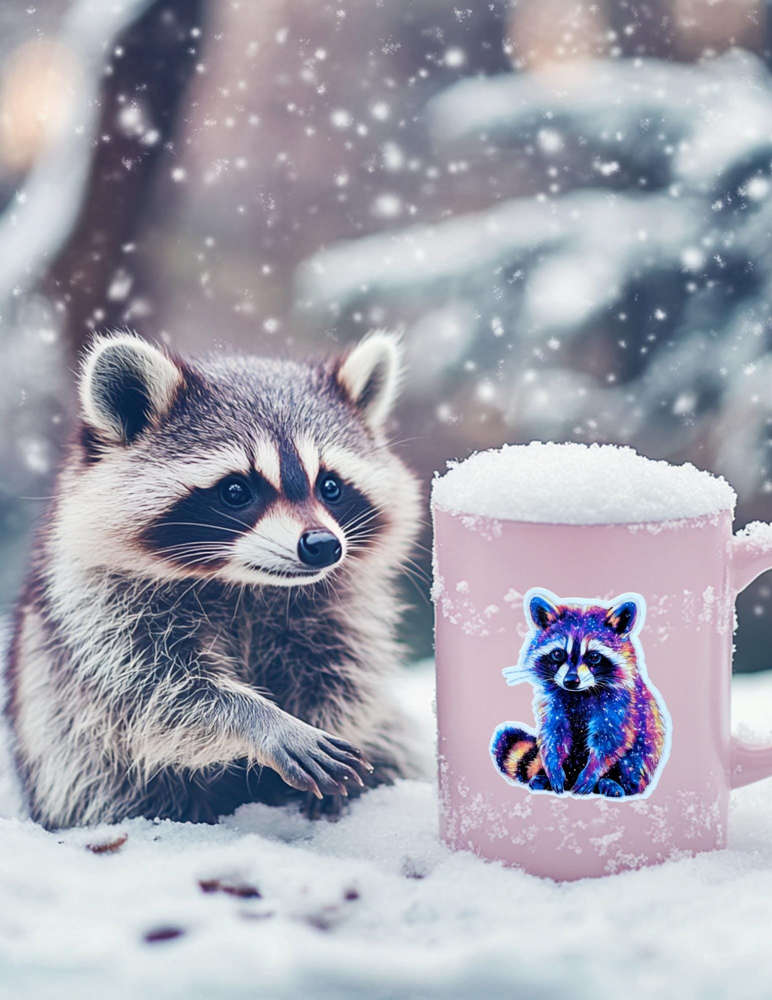 Galaxy Raccoon Sticker – Cosmic Vinyl Decal by The Sticker Era