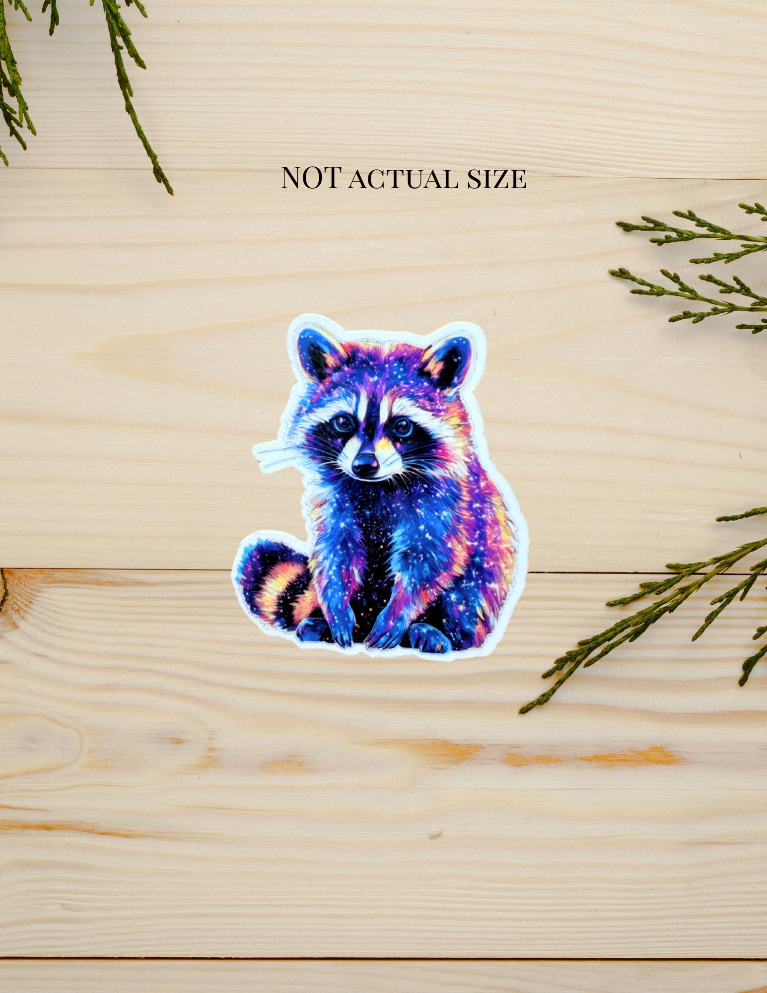 Galaxy Raccoon Sticker – Cosmic Vinyl Decal by The Sticker Era