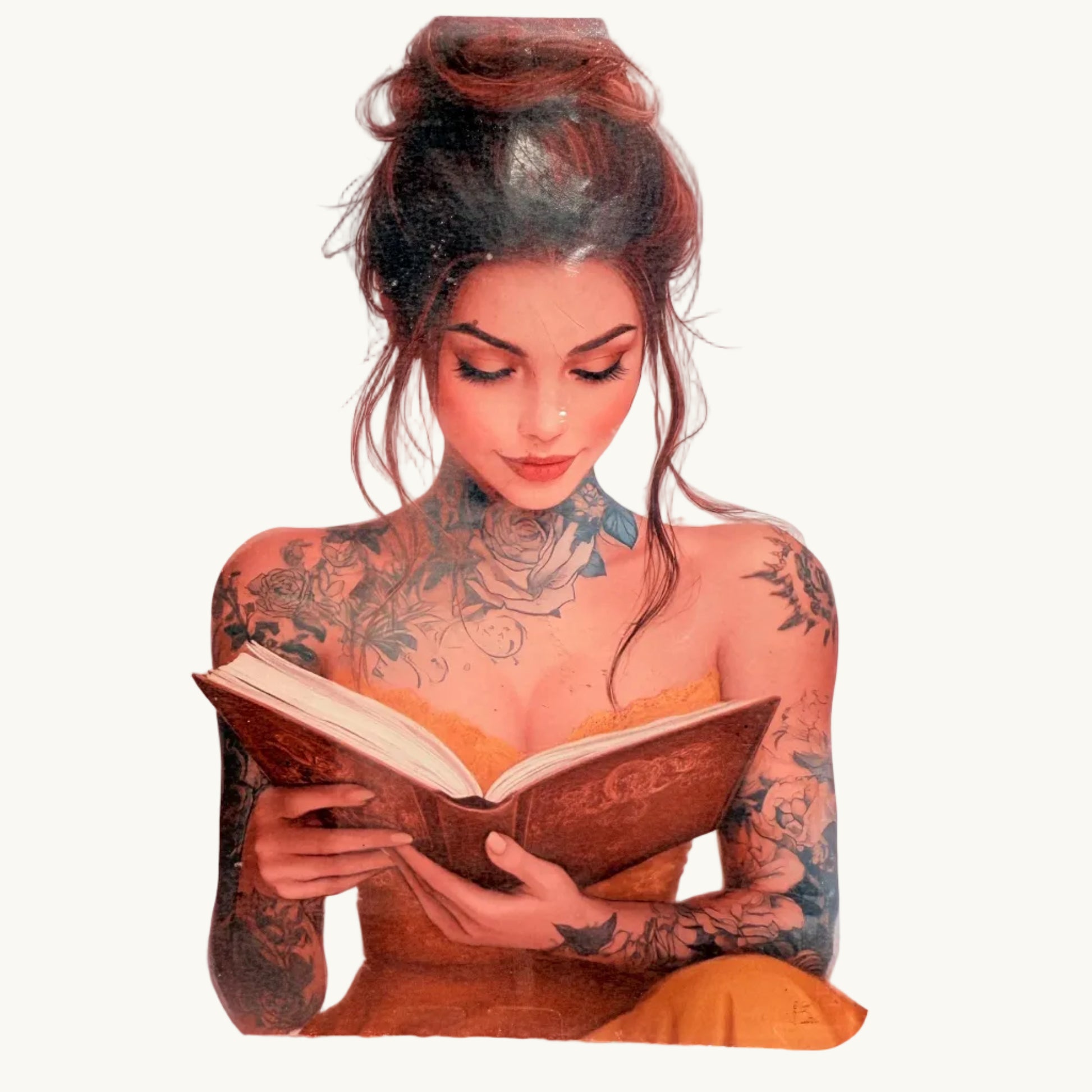 Tattooed Belle fantasy Kindle insert with romantic bookish design 