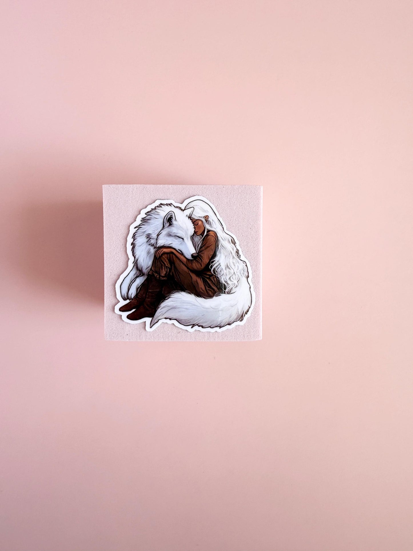 Throne of Glass wolf sticker SJM romantasy vinyl decal pink display by The Sticker Era