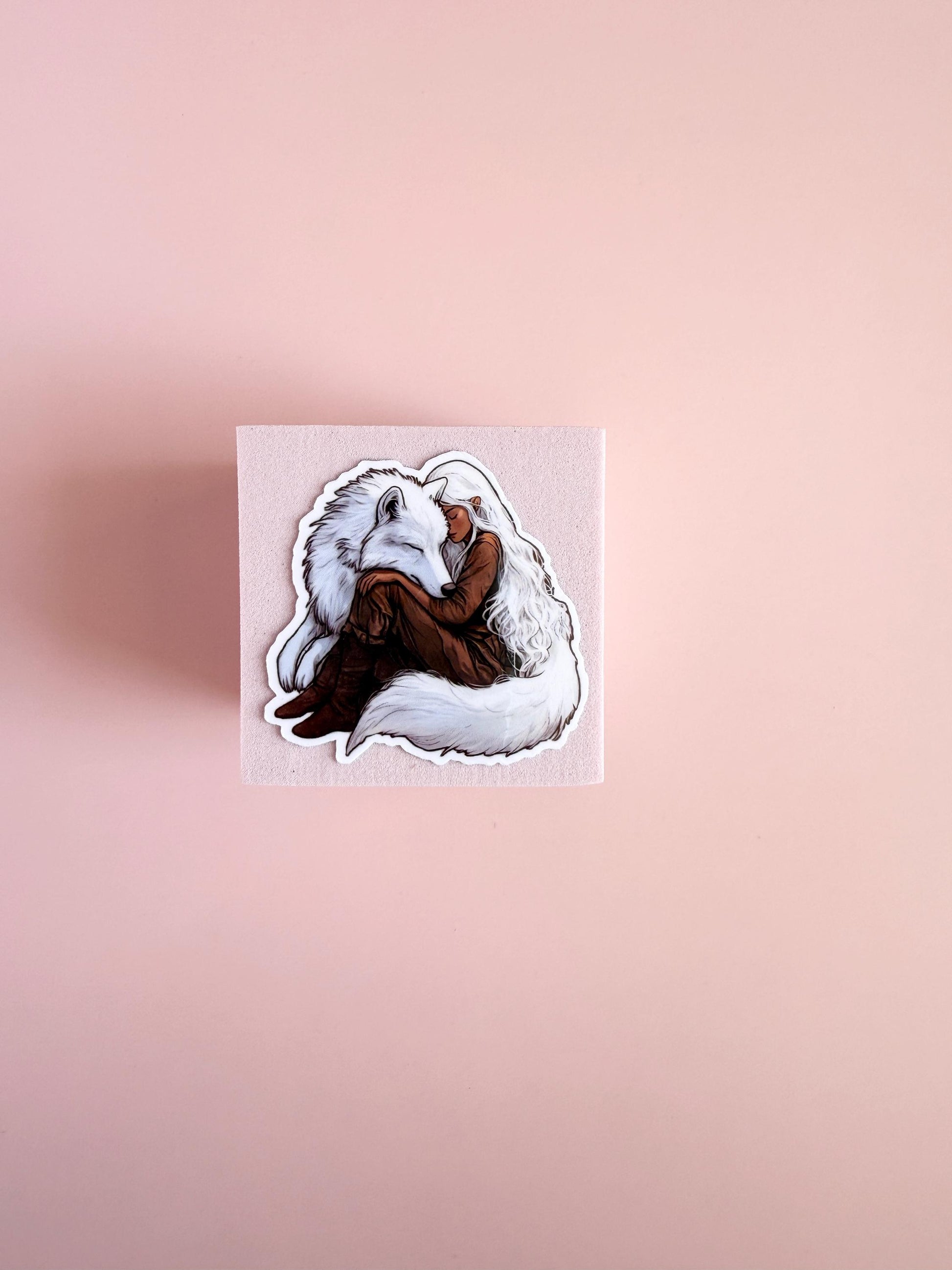 Throne of Glass wolf sticker SJM romantasy vinyl decal pink display by The Sticker Era