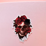 Skull and Roses Sticker | Waterproof Vinyl Decal for Dark Romance Readers by The Sticker Era