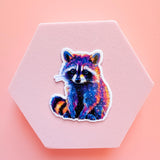 Galaxy Raccoon Sticker – Cosmic Vinyl Decal by The Sticker Era