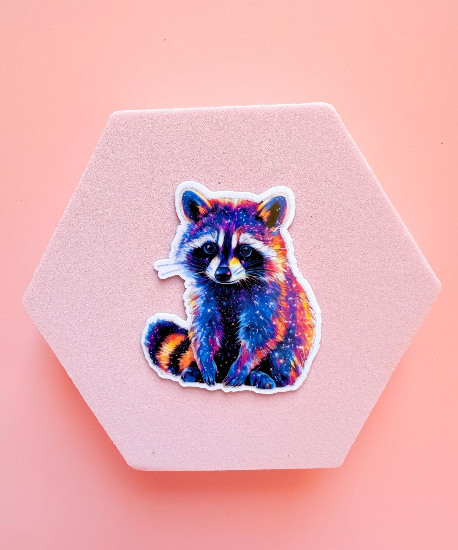Galaxy Raccoon Sticker – Cosmic Vinyl Decal by The Sticker Era