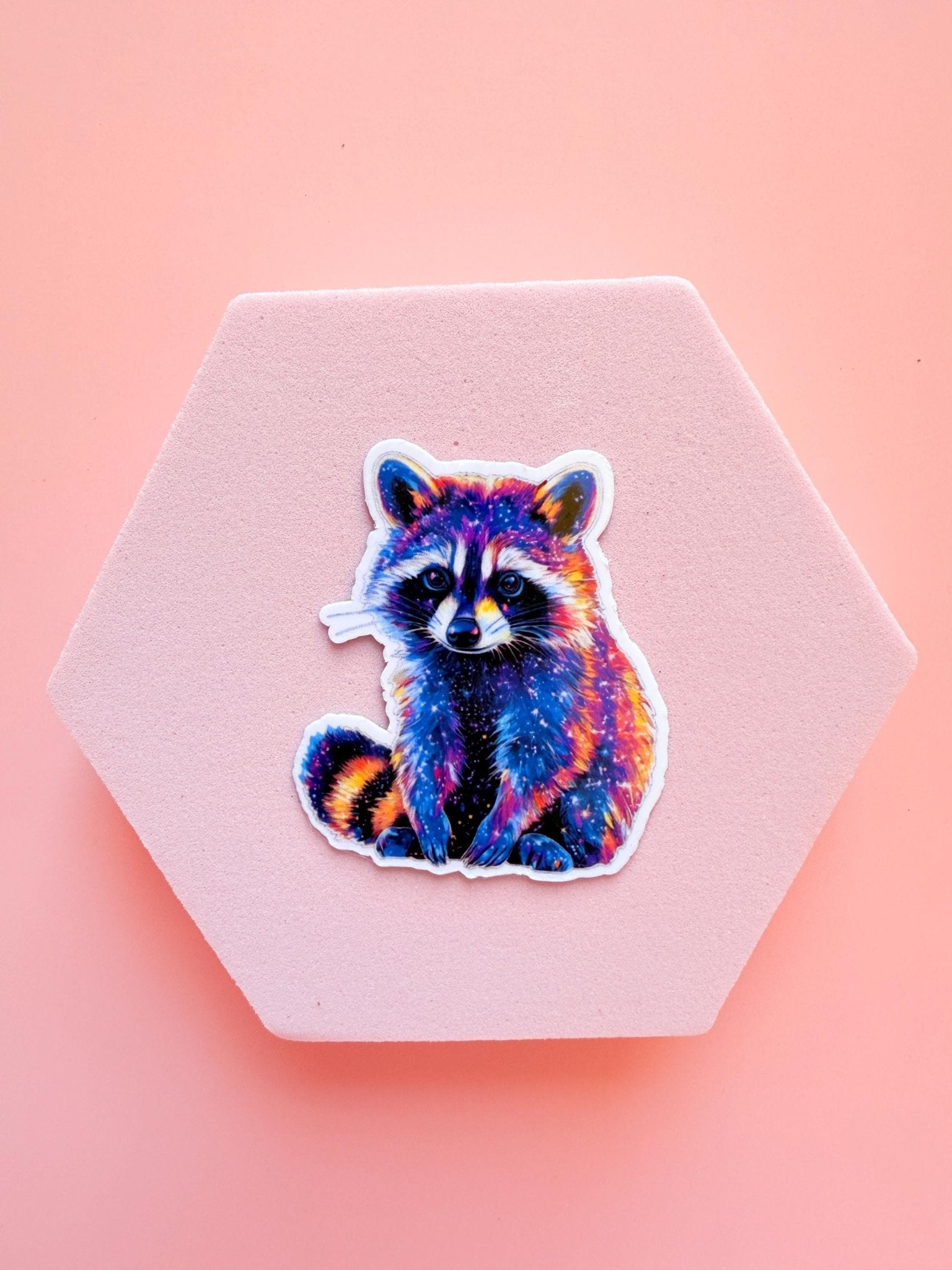 Galaxy Raccoon Sticker – Cosmic Vinyl Decal by The Sticker Era