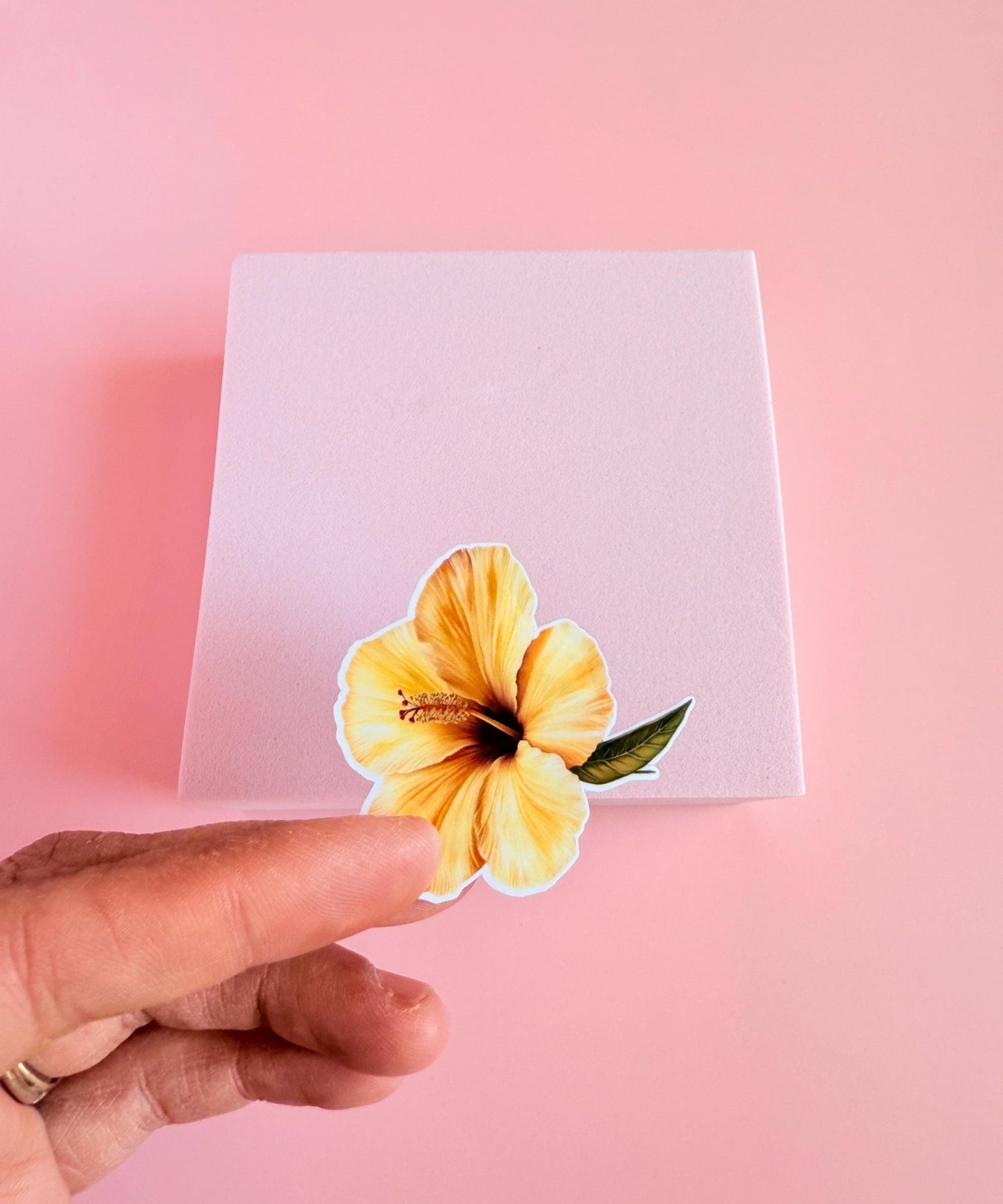 Yellow Hibiscus Sticker | Tropical Floral Vinyl Decal by The Sticker Era