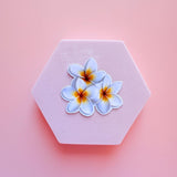 Tropical Plumeria Sticker | Watercolor Floral Vinyl Decal by The Sticker Era