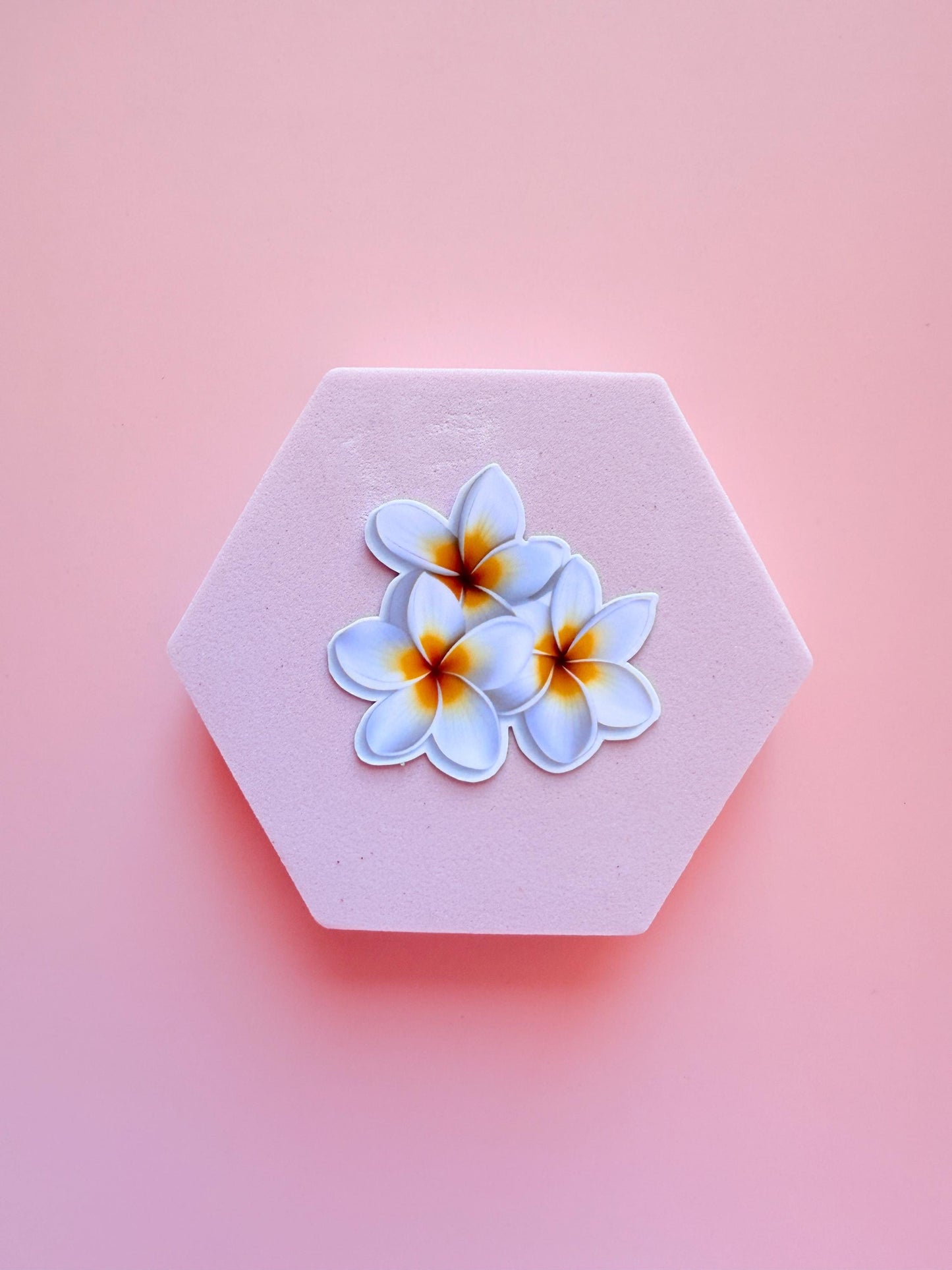 Tropical Plumeria Flower Sticker – Watercolor Vinyl Decal for Journals, Laptops & Planners - The Sticker Era