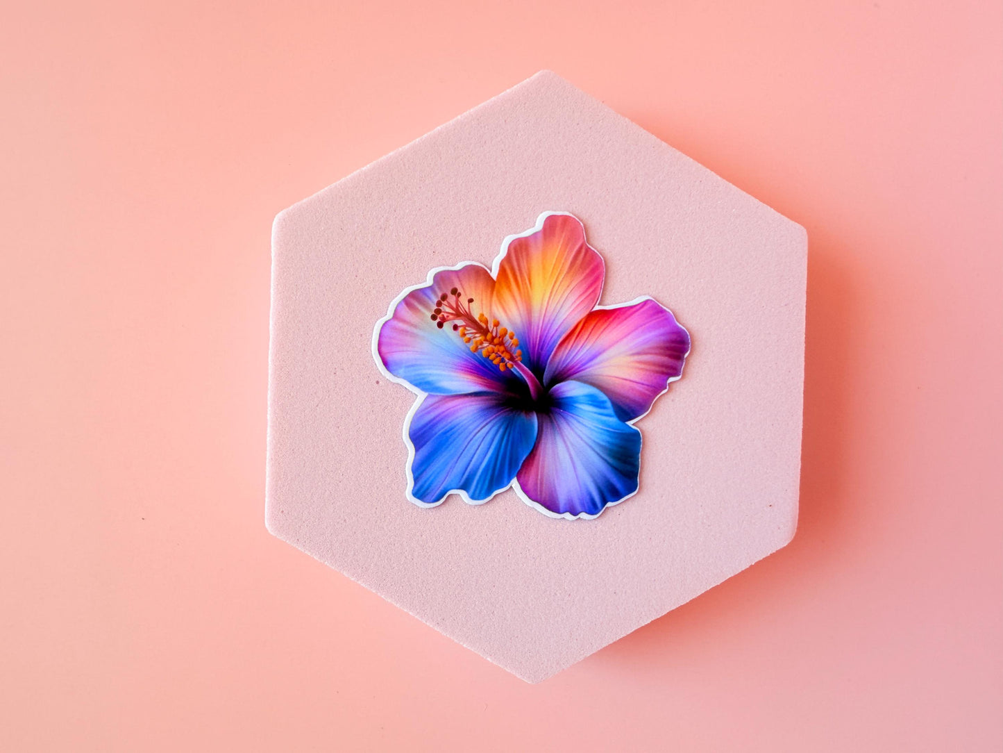 Vibrant Hawaiian Flower Sticker – Tropical Vinyl Decal for Journals, Laptops & Water Bottles - The Sticker Era