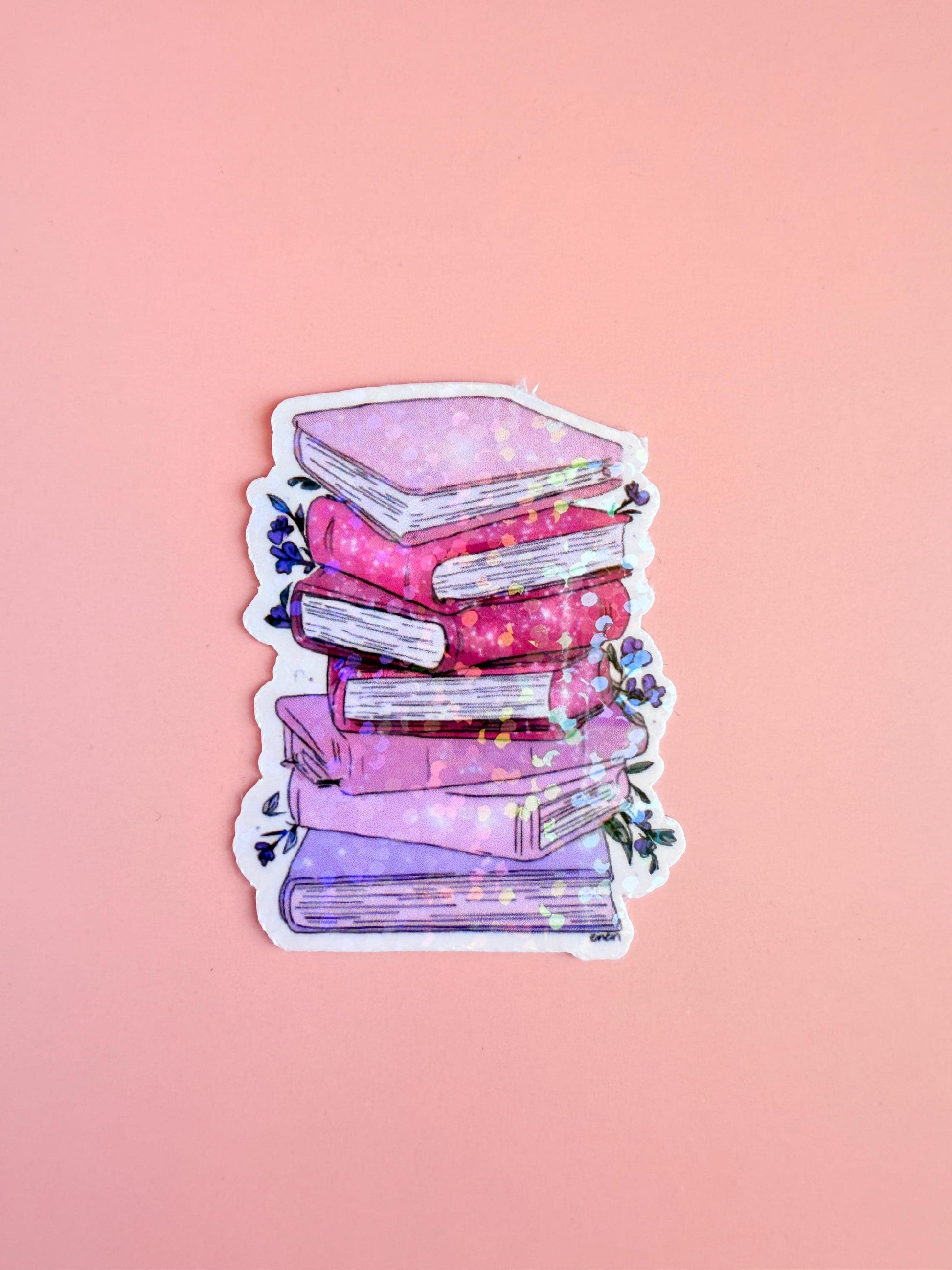 Colorful Book Stack Sticker – Vinyl Decal for Book Lovers, Journals & Planners - The Sticker Era