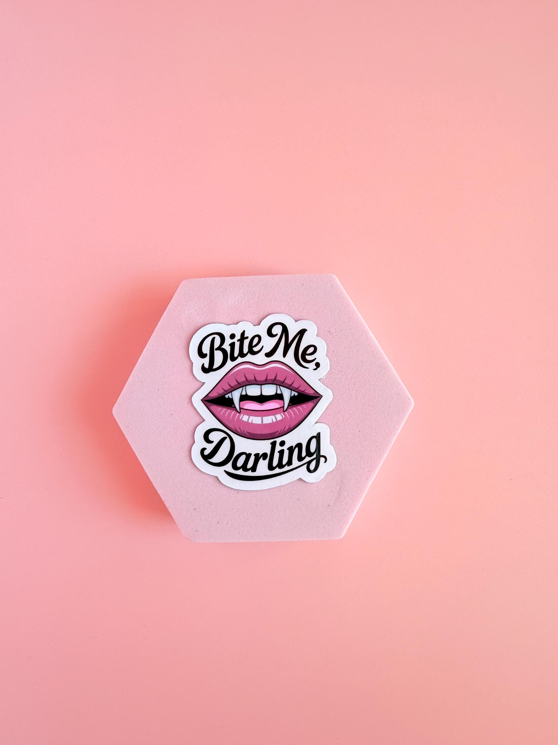 Bite Me Darling Sticker – Vampire Romance Vinyl Sticker, Spicy Booktok Dark Fantasy Gift, Bookish Smut Decor - The Sticker Era