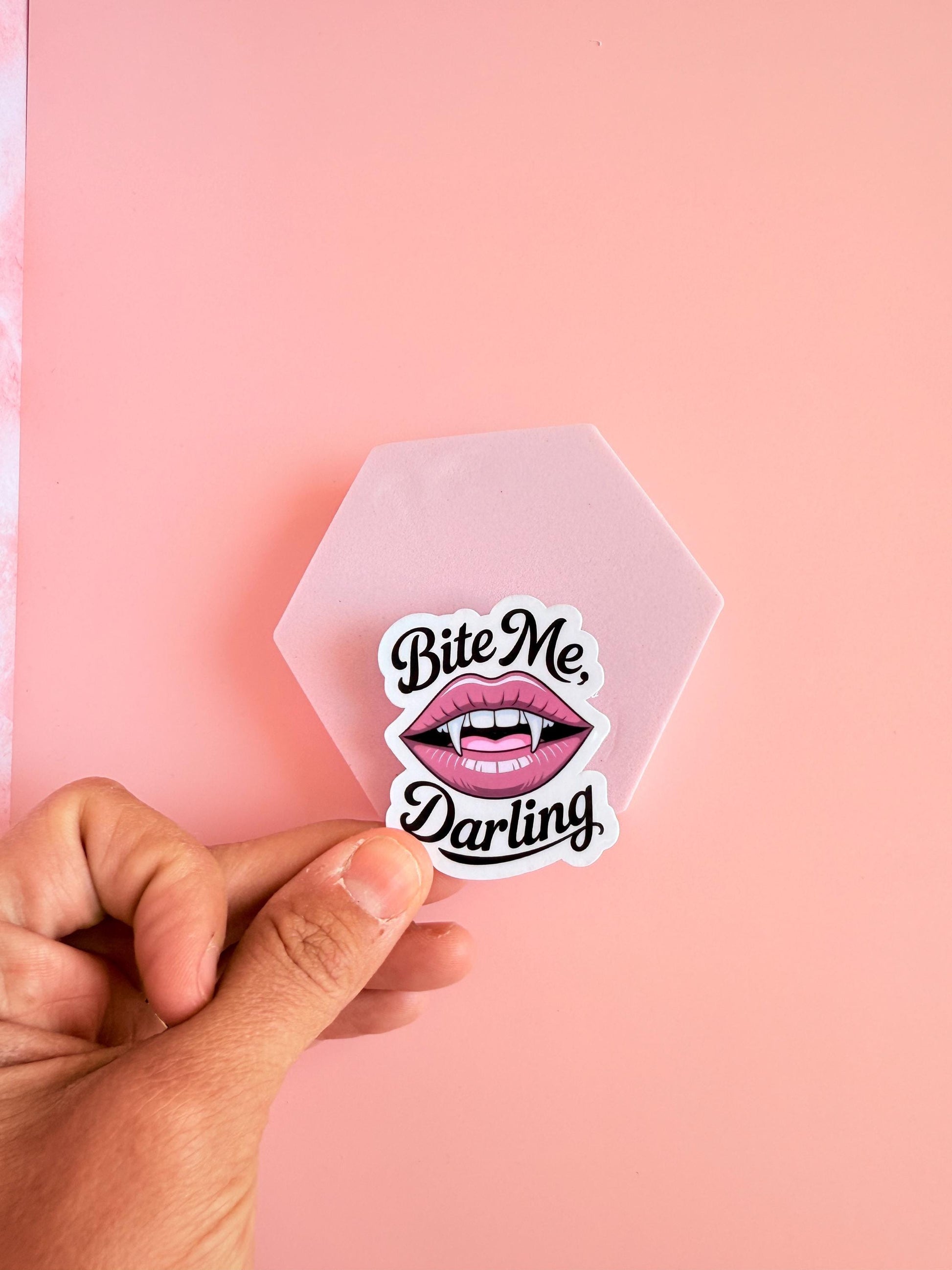 Bite Me Darling Sticker – Vampire Romance Vinyl Sticker, Spicy Booktok Dark Fantasy Gift, Bookish Smut Decor - The Sticker Era