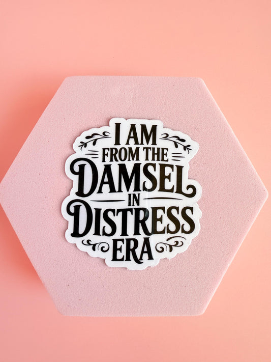 Damsel in Distress Era Sticker – Romantic Booktok Vinyl Sticker, Fantasy Romance Gift, Villain Girl Aesthetic - The Sticker Era