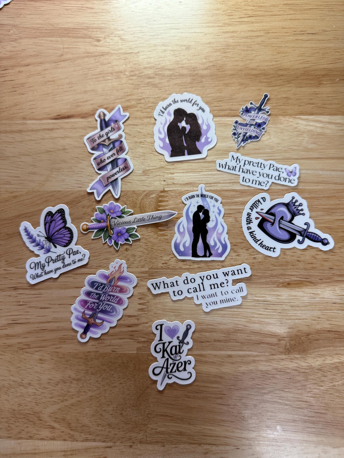 Powerless Sticker Set – Bookish Fantasy Vinyl Decals Inspired by Romance, Royals & Magic - The Sticker Era