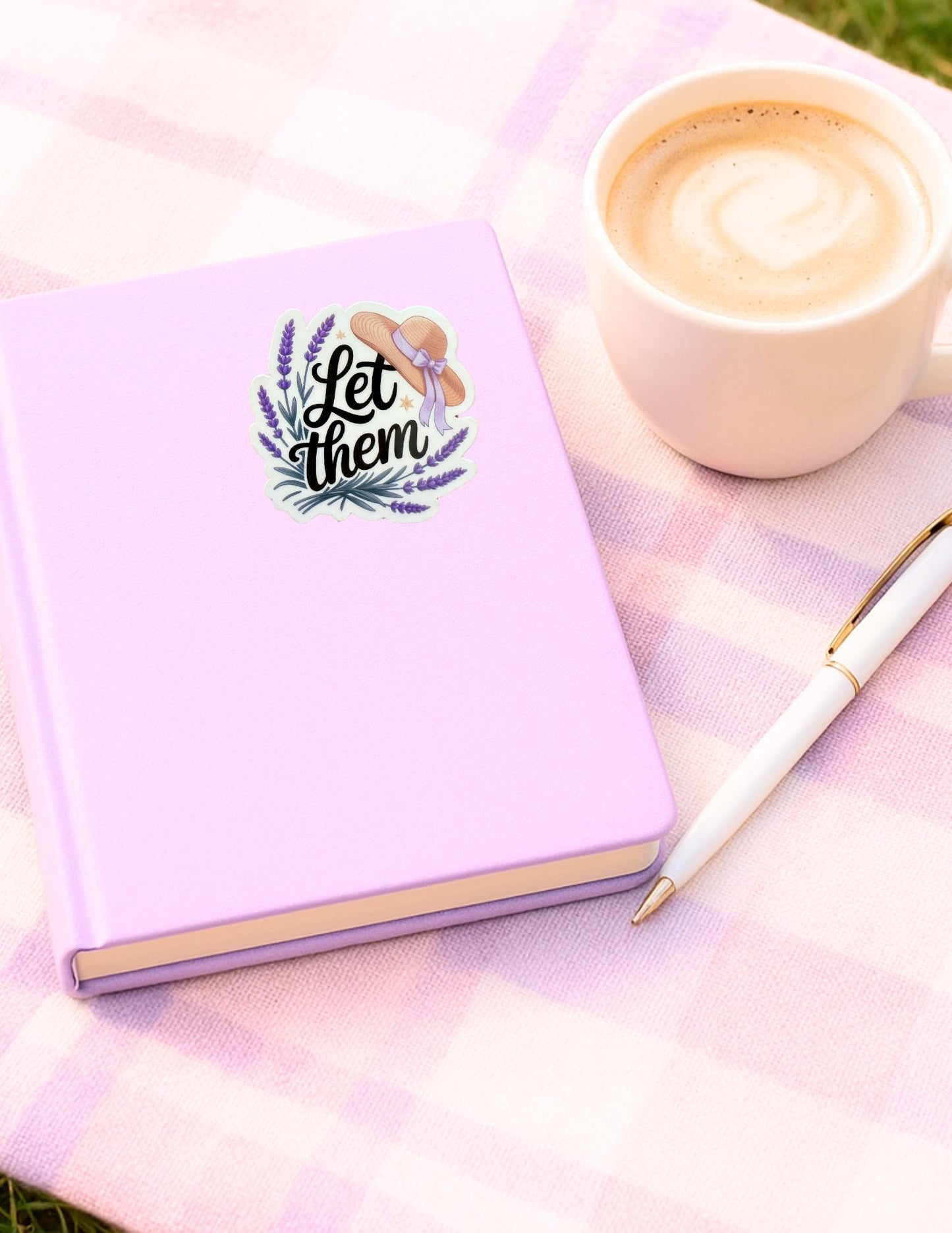 Lavender “Let Them” Sticker – Whimsical Vinyl Decal with Hat for Journals, Planners & Book Lovers - The Sticker Era
