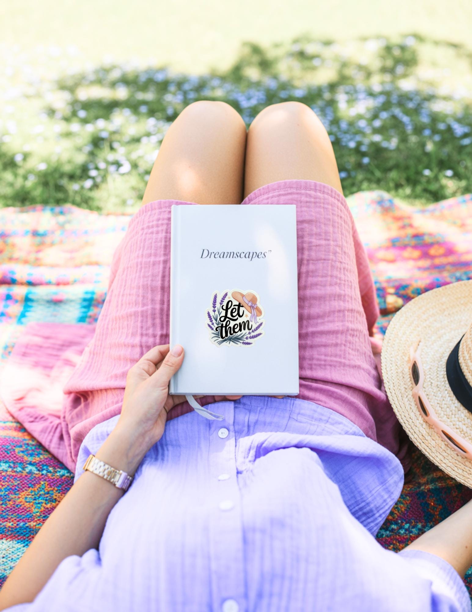 Lavender “Let Them” Sticker – Whimsical Vinyl Decal with Hat for Journals, Planners & Book Lovers - The Sticker Era