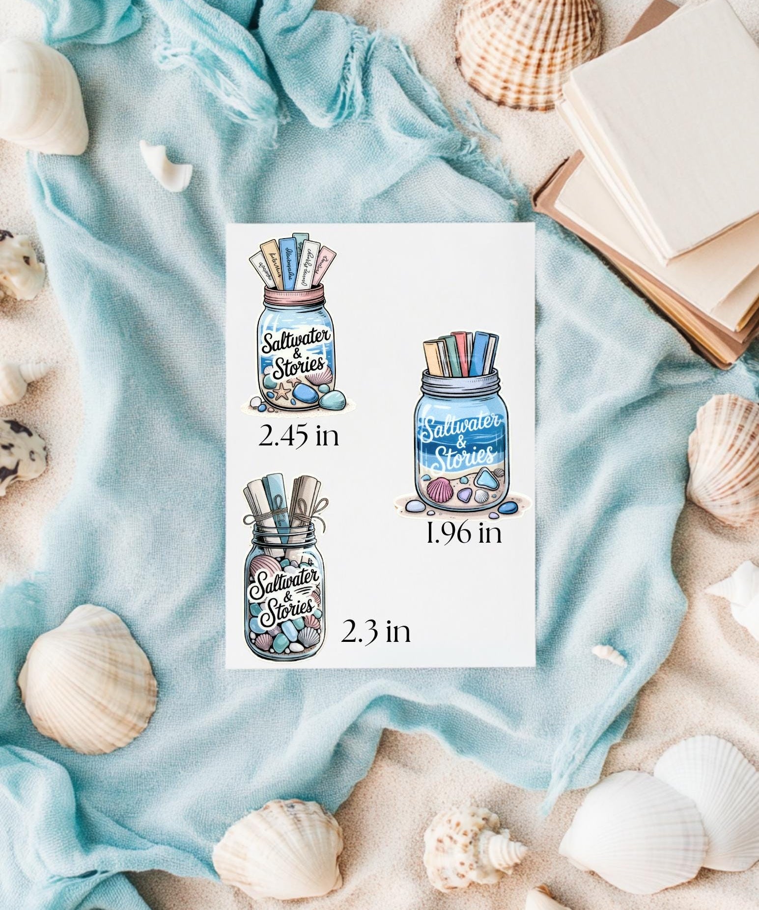 Saltwater Stories Vinyl Sticker Bundle | Beachy Bookish Stickers by The Sticker Era