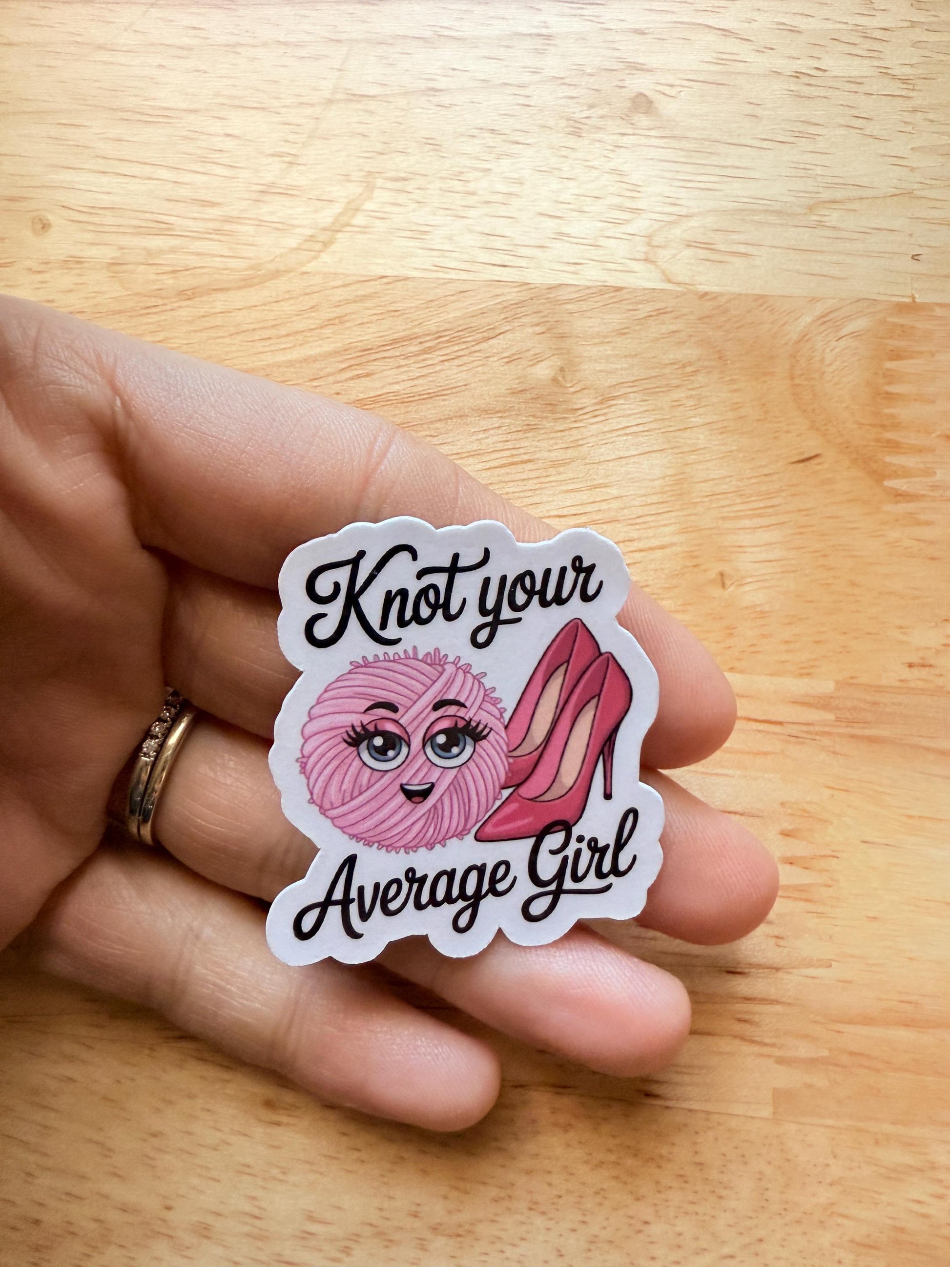Knott Your Average Girl Sticker – Funny Knitting Vinyl Decal for Crafters, Journals & Laptops - The Sticker Era