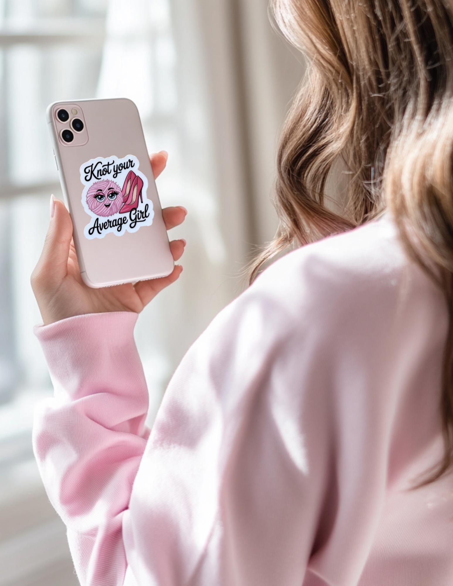 Knott Your Average Girl Sticker – Funny Knitting Vinyl Decal for Crafters, Journals & Laptops - The Sticker Era