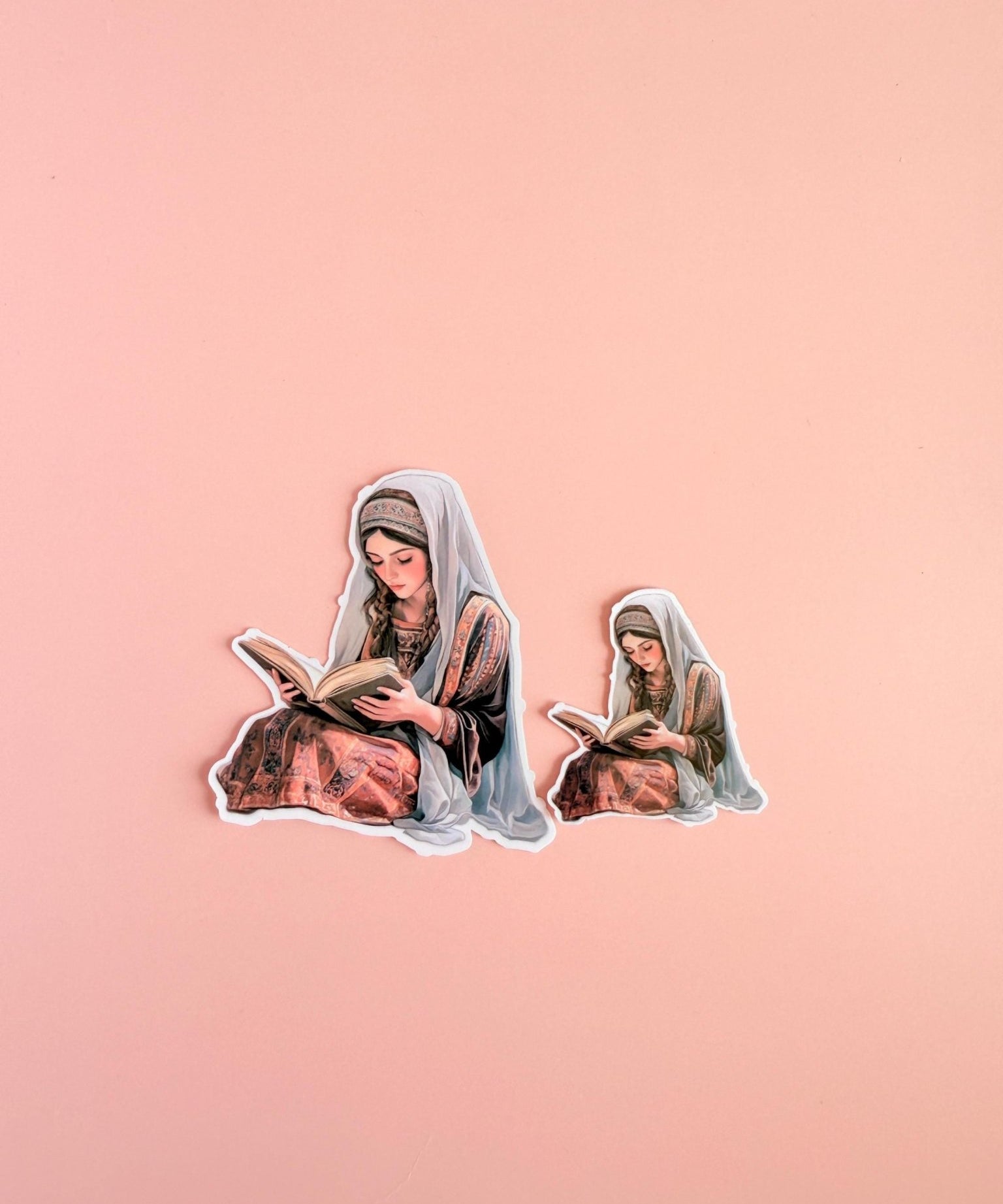 Vintage Reading Woman Sticker | Cozy Bookish Aesthetic Vinyl Decal by The Sticker Era