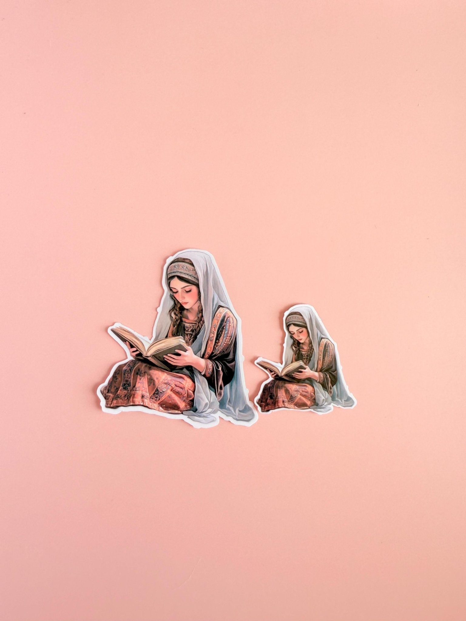 Vintage Reading Woman Sticker | Cozy Bookish Aesthetic Vinyl Decal by The Sticker Era