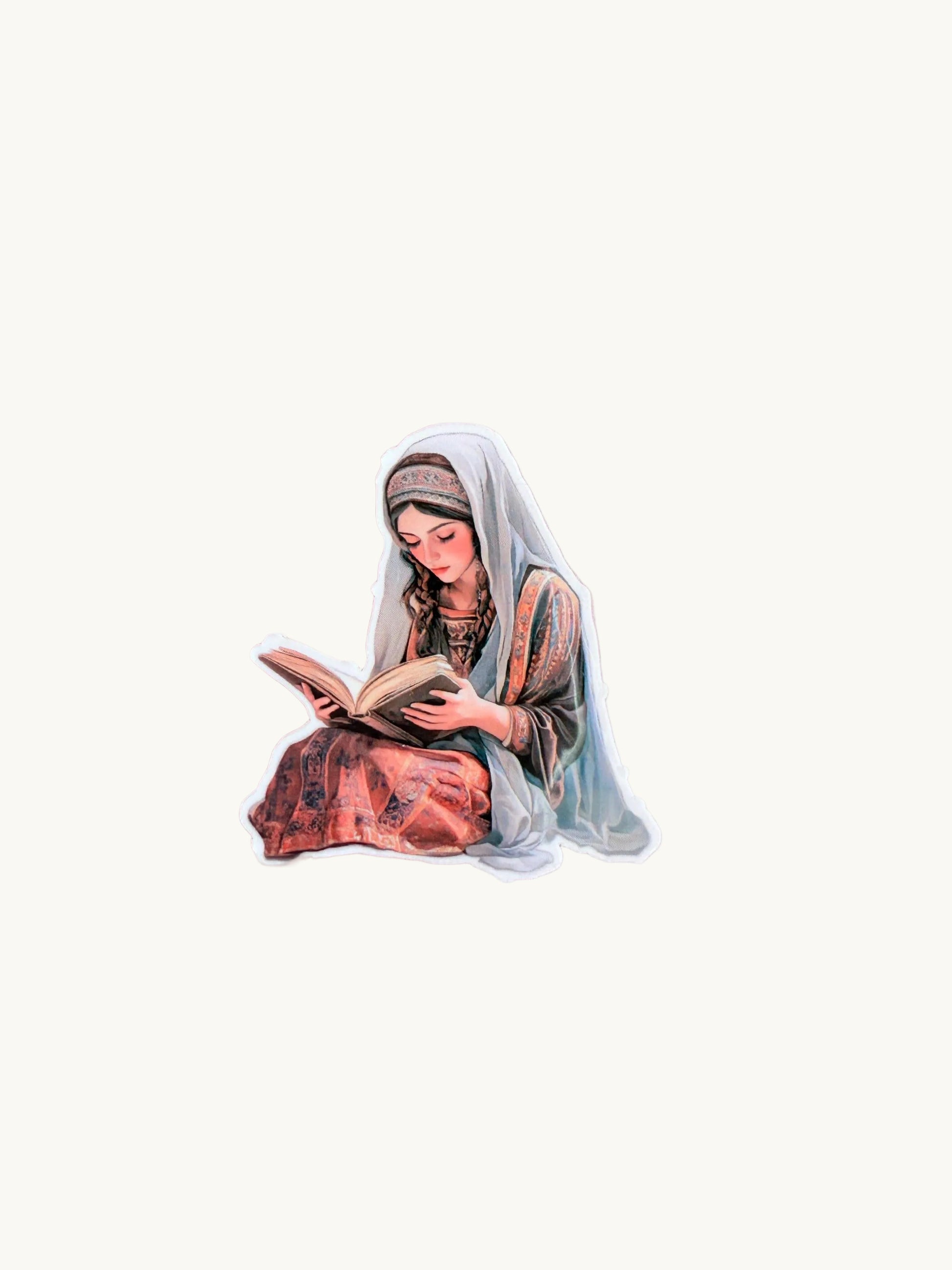 Vintage Aesthetic Reading Woman Sticker – Cozy Bookish Vinyl for Journals, Planners, Kindles & More - The Sticker Era