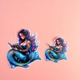 Curvy Mermaid Reading Sticker | Plus-Size Pastel Fantasy Vinyl Decal by The Sticker Era