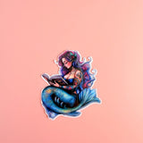 Curvy Mermaid Reading Sticker | Plus-Size Pastel Fantasy Vinyl Decal by The Sticker Era