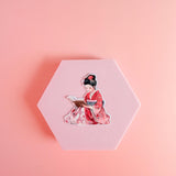 Reading Woman in Kimono Sticker | Floral Bookish Vinyl Decal by The Sticker Era