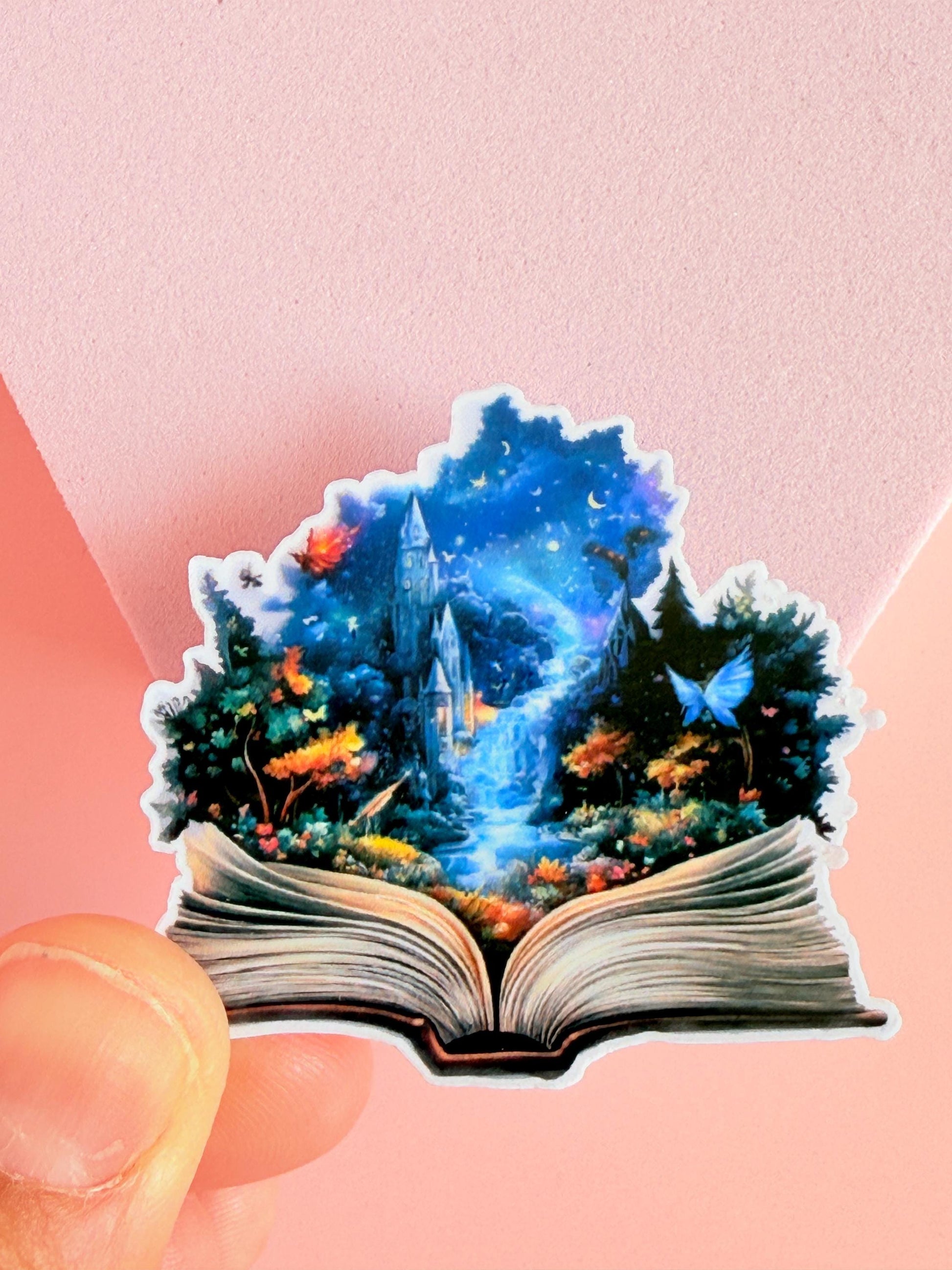 Fantasy castle vinyl sticker handheld size reference by The Sticker Era