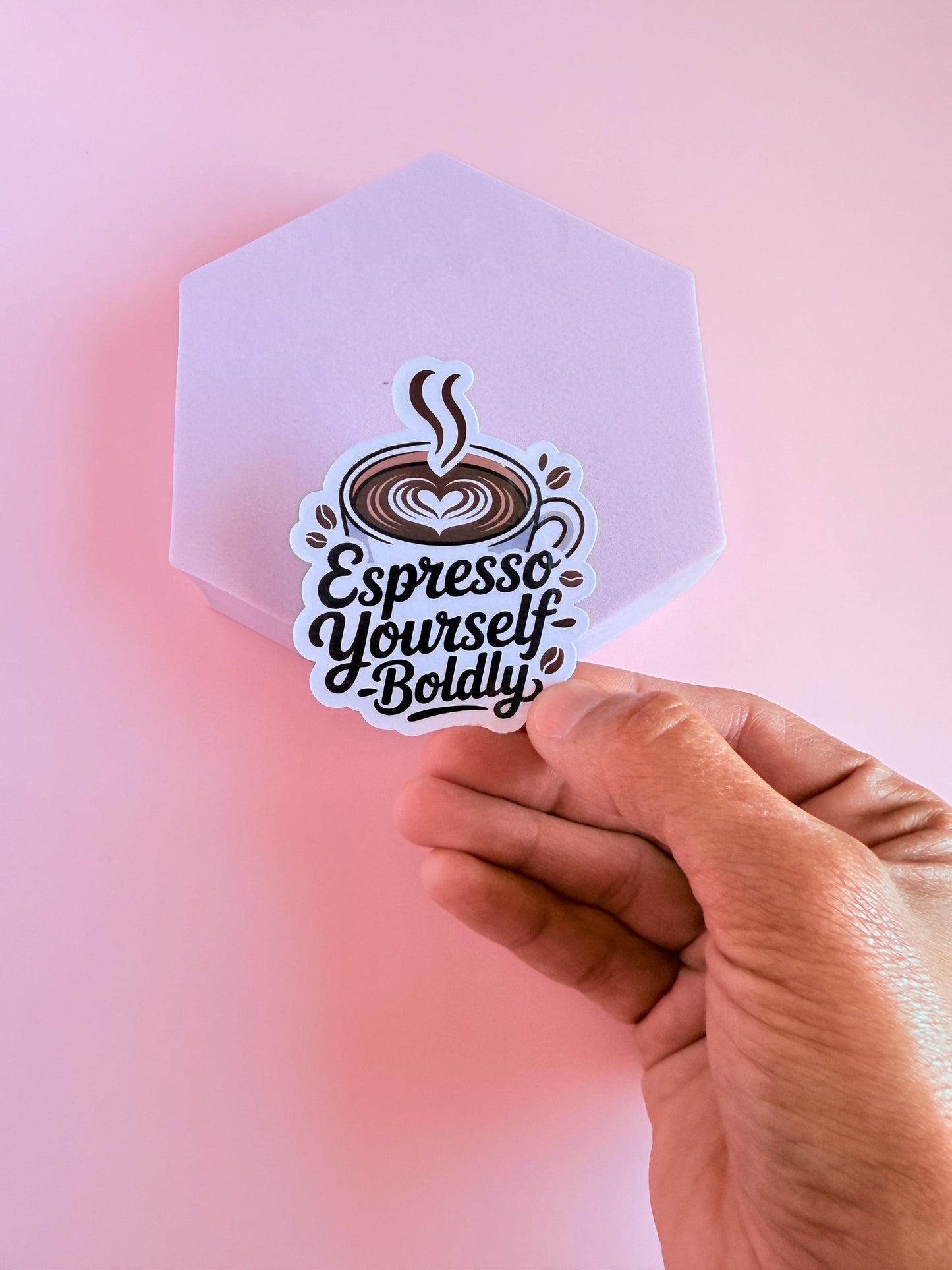 Espresso Yourself Boldly Sticker-Funny Coffee Quote Vinyl for Planners, Kindles, Water Bottles &Coffee Lovers|college student |gift - The Sticker Era