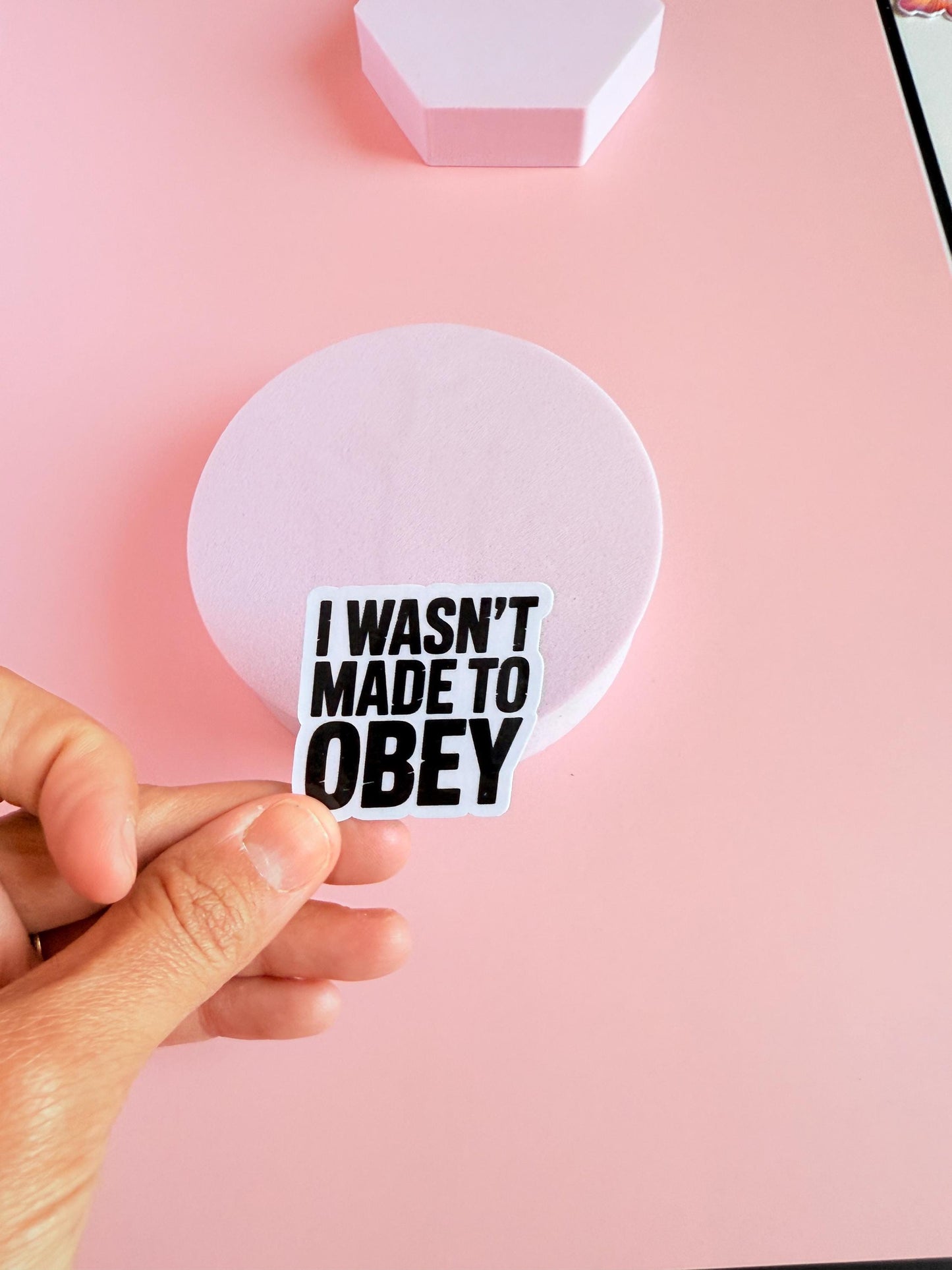 I Wasn’t Made to Obey Sticker – Bold Feminist Quote Vinyl for Journals, Laptops & Empowerment Gifts |kindle accessories - The Sticker Era