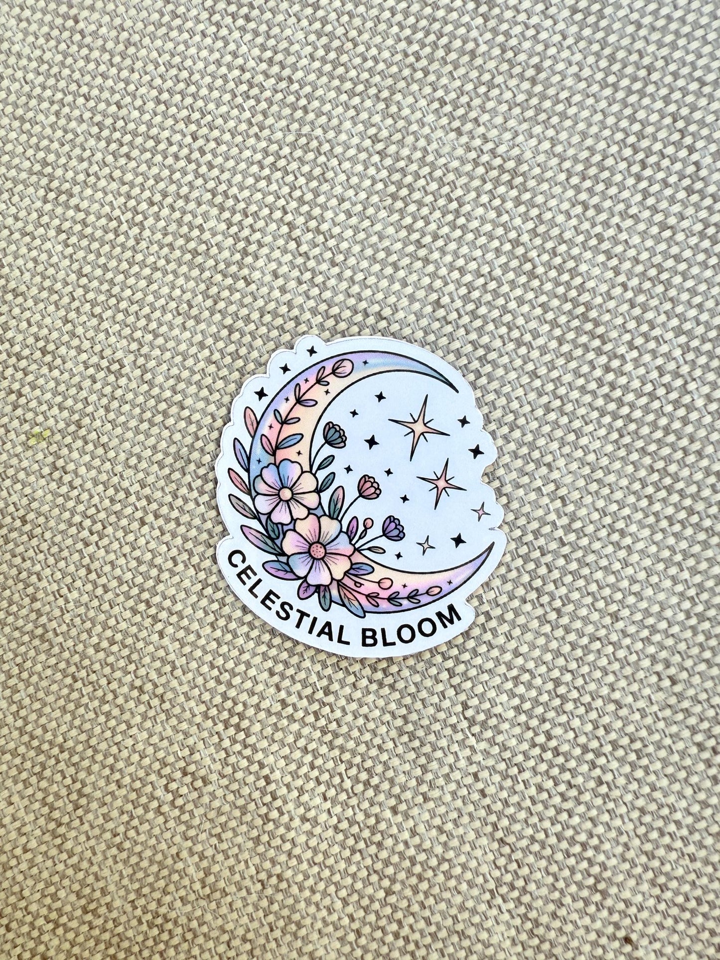Holographic Moons Sticker – Celestial Vinyl Decal with Moon Phases for Journals, Laptops & Planners - The Sticker Era