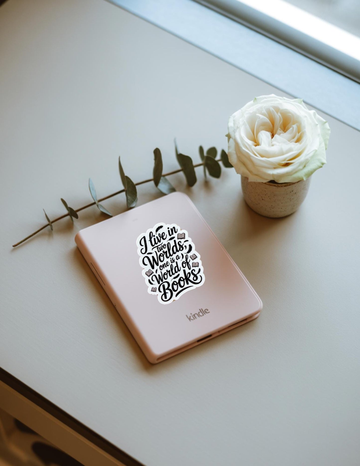 Gilmore Girls Sticker – “I Live in Two Worlds and One Is Books” Vinyl Decal for Book Lovers & Fans - The Sticker Era