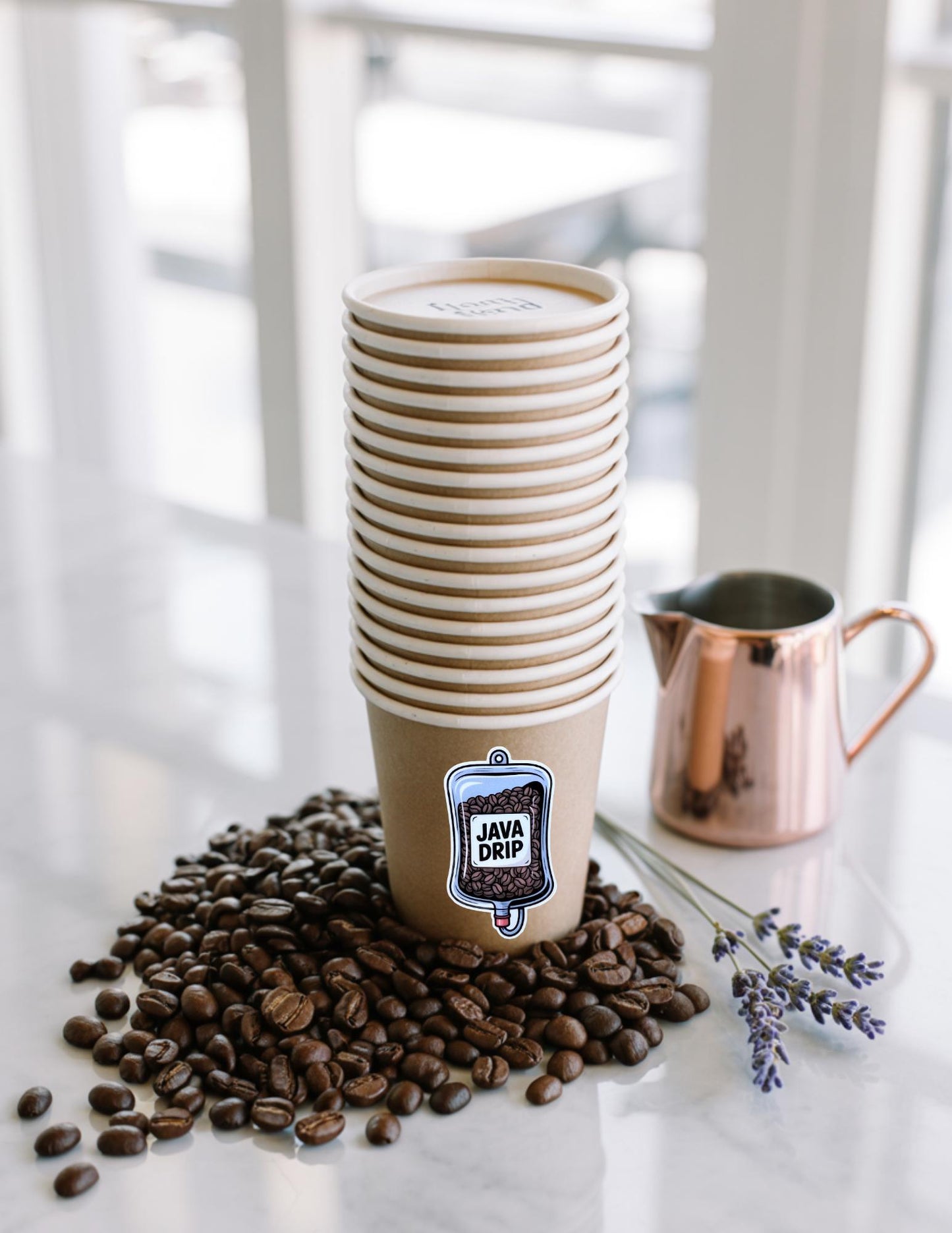 Java Drip Sticker – Coffee Lover Vinyl Decal for Laptops, Water Bottles & Journals - The Sticker Era