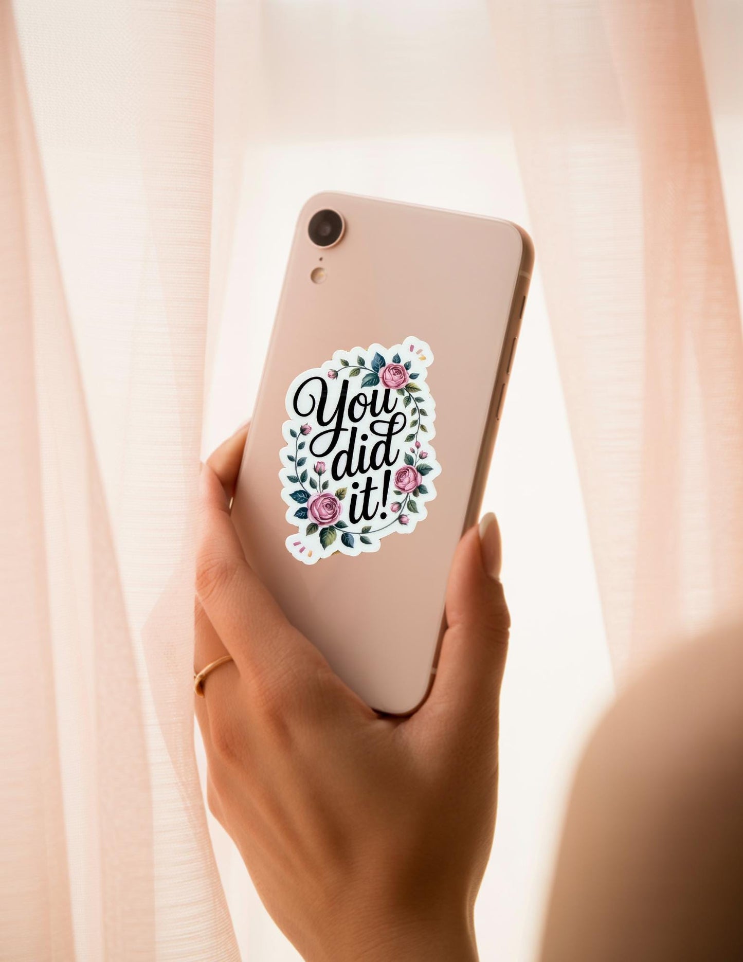 Vinyl sticker on a notebook with the quote “I live in two worlds. One is a world of books.” Perfect for readers, journaling, and literary lovers.