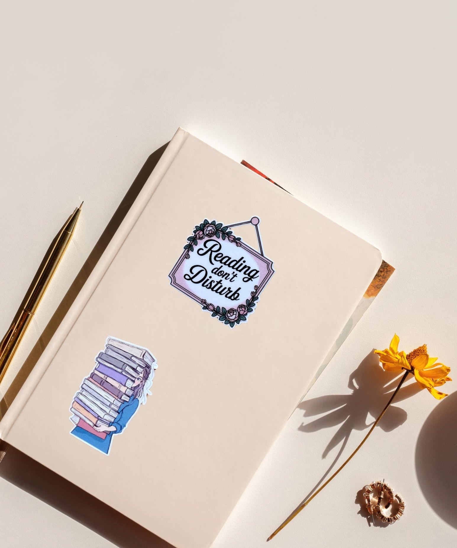 Book Hoarder Sticker | Book Stack Vinyl Decal by The Sticker Era
