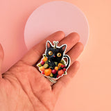 Fruit Cat Sticker | Cute Black Cat with Fruit Aesthetic Vinyl Decal by The Sticker Era