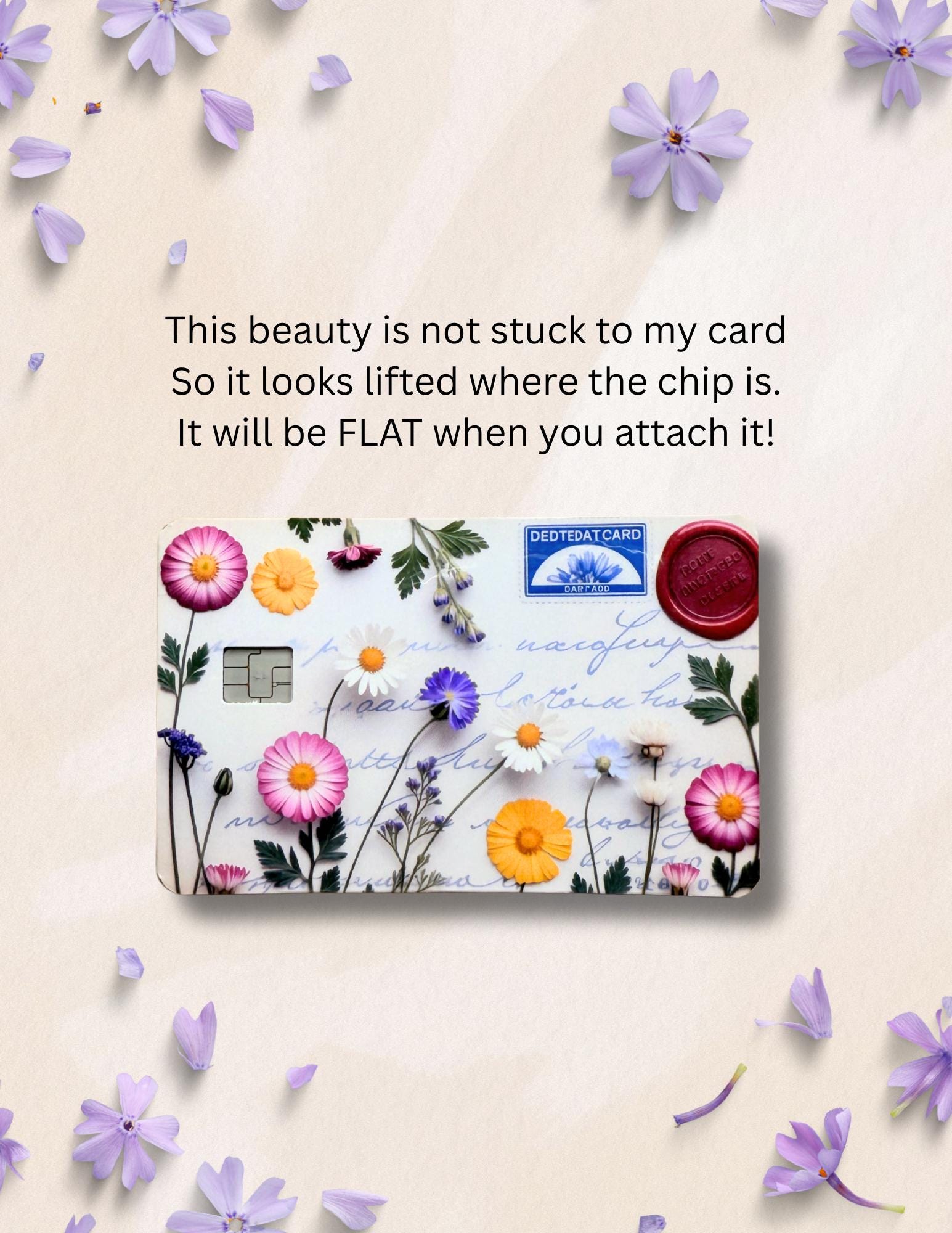 Vintage Botanical Flower Debit Card Skin: Aesthetic Vinyl Cover with Script for Nature Lovers - The Sticker Era